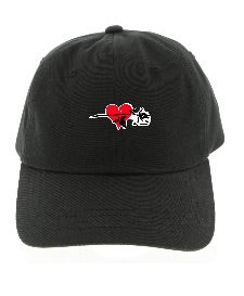 Dad Cap Hearted Rose Embroidered